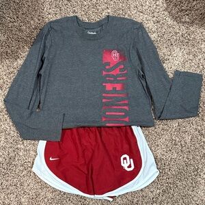 Nike Gray and Red Sooners Athletic Set